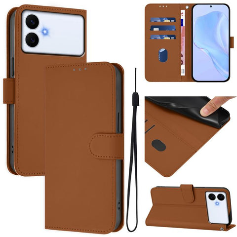 Skin Feel Solid Color Leather Phone Case with Lanyard, For Samsung Galaxy S26 Edge 5G, For Samsung Galaxy S26 Ultra 5G