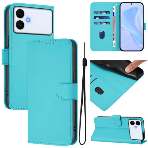 Skin Feel Solid Color Leather Phone Case with Lanyard, For Samsung Galaxy S26 Edge 5G, For Samsung Galaxy S26 Ultra 5G