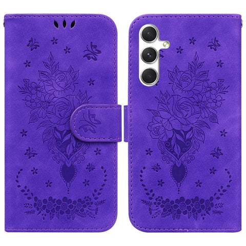 Butterfly Rose Embossed Leather Phone Case, For Samsung Galaxy S26+ 5G, For Samsung Galaxy S26 Edge 5G, For Samsung Galaxy S26 Ultra 5G, For Samsung Galaxy S26 5G, For Samsung Galaxy S25 FE 5G, For Samsung Galaxy S25 Edge 5G, For Samsung Galaxy S25 5G ...