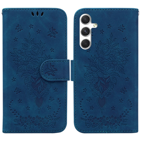 Butterfly Rose Embossed Leather Phone Case, For Samsung Galaxy S26+ 5G, For Samsung Galaxy S26 Edge 5G, For Samsung Galaxy S26 Ultra 5G, For Samsung Galaxy S26 5G, For Samsung Galaxy S25 FE 5G, For Samsung Galaxy S25 Edge 5G, For Samsung Galaxy S25 5G ...
