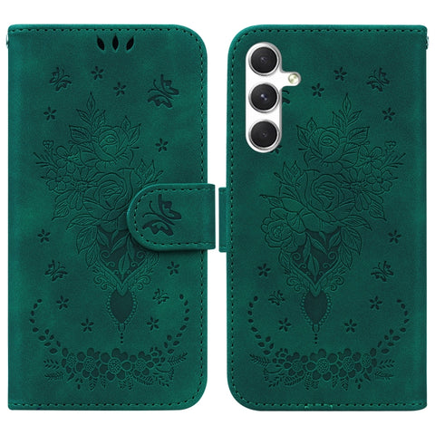 Butterfly Rose Embossed Leather Phone Case, For Samsung Galaxy S26+ 5G, For Samsung Galaxy S26 Edge 5G, For Samsung Galaxy S26 Ultra 5G, For Samsung Galaxy S26 5G, For Samsung Galaxy S25 FE 5G, For Samsung Galaxy S25 Edge 5G, For Samsung Galaxy S25 5G ...