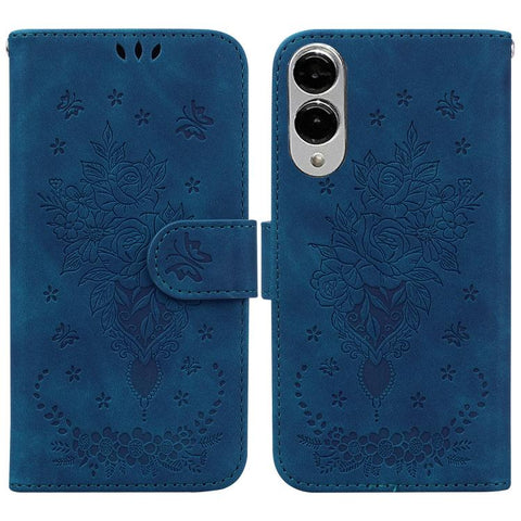 Butterfly Rose Embossed Leather Phone Case, For Samsung Galaxy S26+ 5G, For Samsung Galaxy S26 Edge 5G, For Samsung Galaxy S26 Ultra 5G, For Samsung Galaxy S26 5G, For Samsung Galaxy S25 FE 5G, For Samsung Galaxy S25 Edge 5G, For Samsung Galaxy S25 5G ...