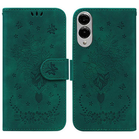 Butterfly Rose Embossed Leather Phone Case, For Samsung Galaxy S26+ 5G, For Samsung Galaxy S26 Edge 5G, For Samsung Galaxy S26 Ultra 5G, For Samsung Galaxy S26 5G, For Samsung Galaxy S25 FE 5G, For Samsung Galaxy S25 Edge 5G, For Samsung Galaxy S25 5G ...