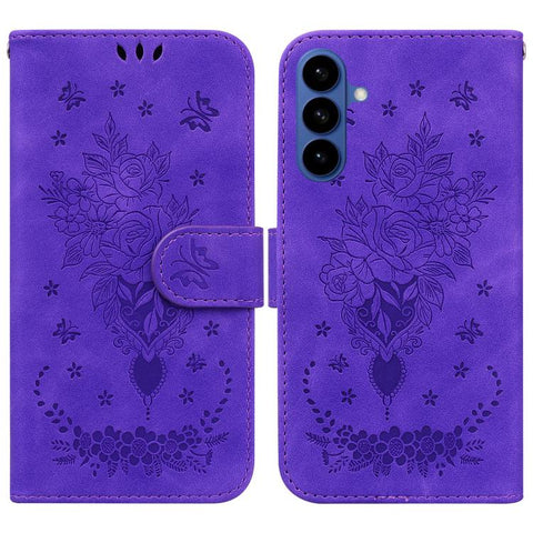 Butterfly Rose Embossed Leather Phone Case, For Samsung Galaxy S26+ 5G, For Samsung Galaxy S26 Edge 5G, For Samsung Galaxy S26 Ultra 5G, For Samsung Galaxy S26 5G, For Samsung Galaxy S25 FE 5G, For Samsung Galaxy S25 Edge 5G, For Samsung Galaxy S25 5G ...