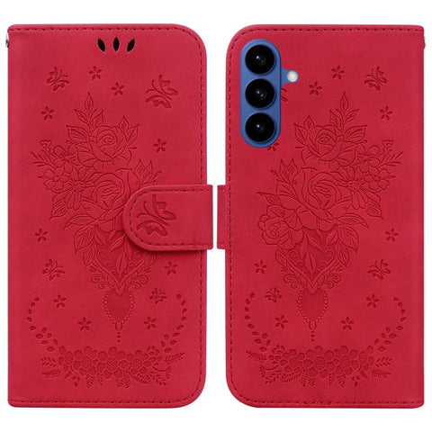 Butterfly Rose Embossed Leather Phone Case, For Samsung Galaxy S26+ 5G, For Samsung Galaxy S26 Edge 5G, For Samsung Galaxy S26 Ultra 5G, For Samsung Galaxy S26 5G, For Samsung Galaxy S25 FE 5G, For Samsung Galaxy S25 Edge 5G, For Samsung Galaxy S25 5G ...