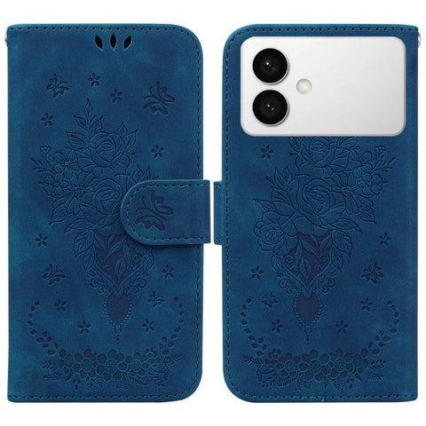 Butterfly Rose Embossed Leather Phone Case, For Samsung Galaxy S26+ 5G, For Samsung Galaxy S26 Edge 5G, For Samsung Galaxy S26 Ultra 5G, For Samsung Galaxy S26 5G, For Samsung Galaxy S25 FE 5G, For Samsung Galaxy S25 Edge 5G, For Samsung Galaxy S25 5G ...