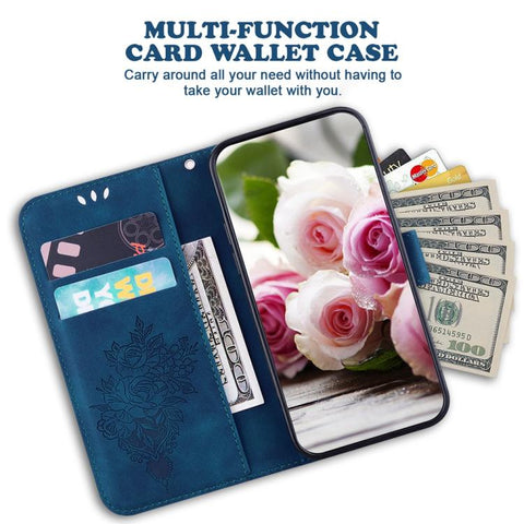Butterfly Rose Embossed Leather Phone Case, For Samsung Galaxy S26+ 5G, For Samsung Galaxy S26 Edge 5G, For Samsung Galaxy S26 Ultra 5G, For Samsung Galaxy S26 5G, For Samsung Galaxy S25 FE 5G, For Samsung Galaxy S25 Edge 5G, For Samsung Galaxy S25 5G ...