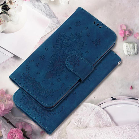 Butterfly Rose Embossed Leather Phone Case, For Samsung Galaxy S26+ 5G, For Samsung Galaxy S26 Edge 5G, For Samsung Galaxy S26 Ultra 5G, For Samsung Galaxy S26 5G, For Samsung Galaxy S25 FE 5G, For Samsung Galaxy S25 Edge 5G, For Samsung Galaxy S25 5G ...