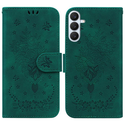 Butterfly Rose Embossed Leather Phone Case, For Samsung Galaxy S26+ 5G, For Samsung Galaxy S26 Edge 5G, For Samsung Galaxy S26 Ultra 5G, For Samsung Galaxy S26 5G, For Samsung Galaxy S25 FE 5G, For Samsung Galaxy S25 Edge 5G, For Samsung Galaxy S25 5G ...
