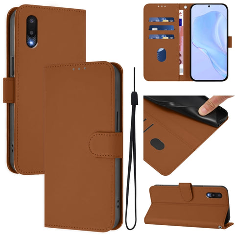 Skin Feel Solid Color Leather Phone Case with Lanyard, For Samsung Galaxy A32 4G, For Samsung Galaxy A02 / M02