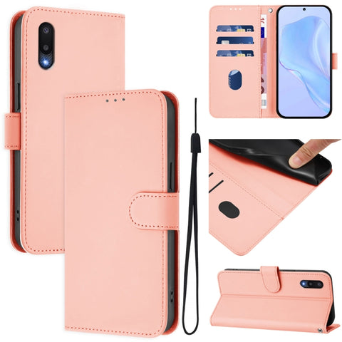 Skin Feel Solid Color Leather Phone Case with Lanyard, For Samsung Galaxy A32 4G, For Samsung Galaxy A02 / M02