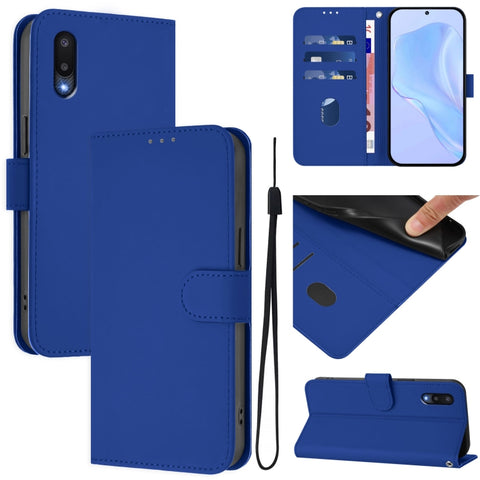 Skin Feel Solid Color Leather Phone Case with Lanyard, For Samsung Galaxy A32 4G, For Samsung Galaxy A02 / M02