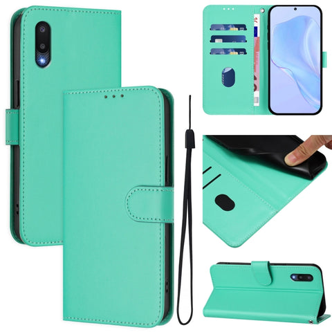 Skin Feel Solid Color Leather Phone Case with Lanyard, For Samsung Galaxy A32 4G, For Samsung Galaxy A02 / M02
