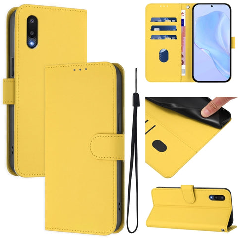 Skin Feel Solid Color Leather Phone Case with Lanyard, For Samsung Galaxy A32 4G, For Samsung Galaxy A02 / M02