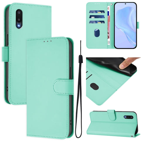 Skin Feel Solid Color Leather Phone Case with Lanyard, For Samsung Galaxy A32 4G, For Samsung Galaxy A02 / M02
