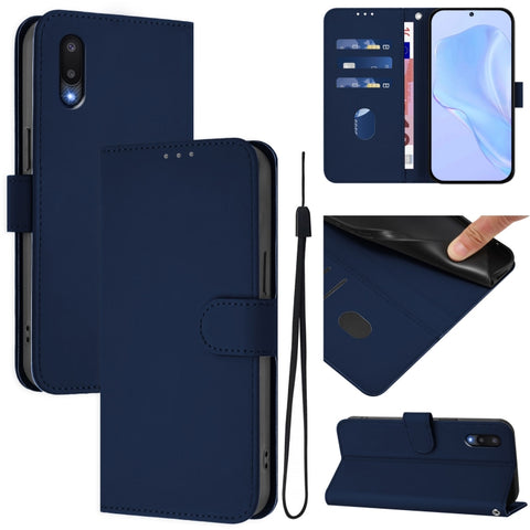 Skin Feel Solid Color Leather Phone Case with Lanyard, For Samsung Galaxy A32 4G, For Samsung Galaxy A02 / M02