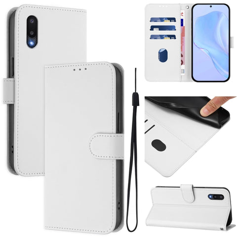Skin Feel Solid Color Leather Phone Case with Lanyard, For Samsung Galaxy A32 4G, For Samsung Galaxy A02 / M02