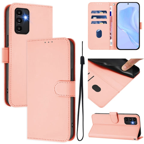 Skin Feel Solid Color Leather Phone Case with Lanyard, For Samsung Galaxy A54  5G, For Samsung Galaxy A13 5G / 4G / A04s