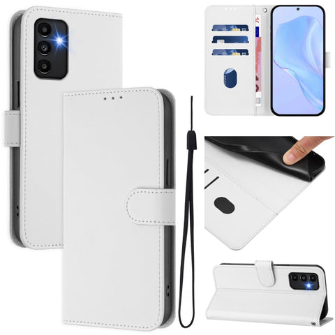 Skin Feel Solid Color Leather Phone Case with Lanyard, For Samsung Galaxy A54  5G, For Samsung Galaxy A13 5G / 4G / A04s