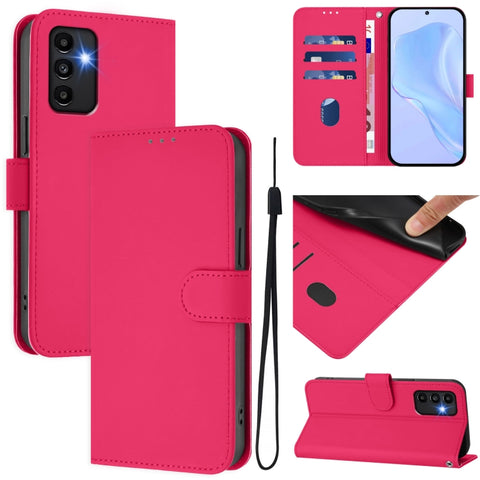 Skin Feel Solid Color Leather Phone Case with Lanyard, For Samsung Galaxy A54  5G, For Samsung Galaxy A13 5G / 4G / A04s