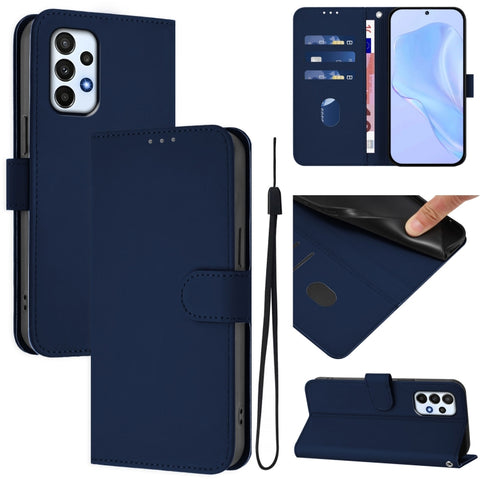 Skin Feel Solid Color Leather Phone Case with Lanyard, For Samsung Galaxy A24 4G Global, For Samsung Galaxy A23 4G / 5G / F23 5G