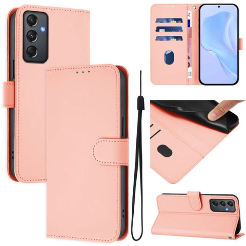 Skin Feel Solid Color Leather Phone Case with Lanyard, For Samsung Galaxy A24 4G Global, For Samsung Galaxy A23 4G / 5G / F23 5G