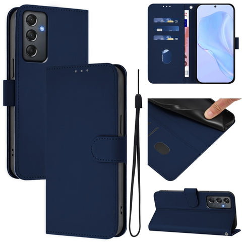 Skin Feel Solid Color Leather Phone Case with Lanyard, For Samsung Galaxy A24 4G Global, For Samsung Galaxy A23 4G / 5G / F23 5G