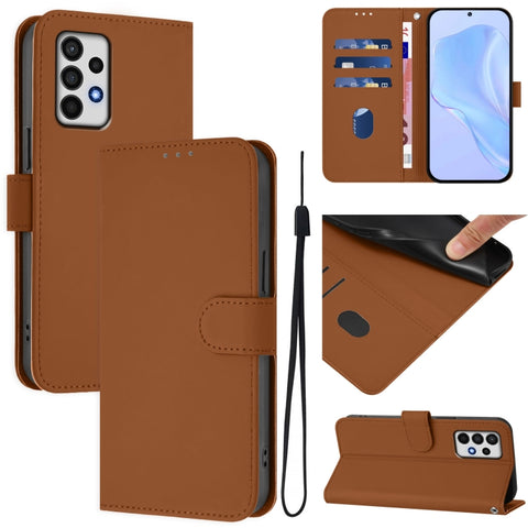 Skin Feel Solid Color Leather Phone Case with Lanyard, For Samsung Galaxy A32 5G / M32 5G, For Samsung Galaxy A52 4G / 5G / A52s 5G