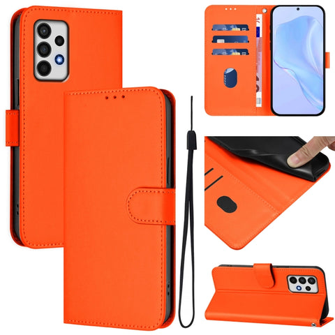 Skin Feel Solid Color Leather Phone Case with Lanyard, For Samsung Galaxy A32 5G / M32 5G, For Samsung Galaxy A52 4G / 5G / A52s 5G