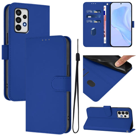 Skin Feel Solid Color Leather Phone Case with Lanyard, For Samsung Galaxy A32 5G / M32 5G, For Samsung Galaxy A52 4G / 5G / A52s 5G