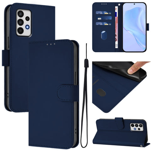 Skin Feel Solid Color Leather Phone Case with Lanyard, For Samsung Galaxy A32 5G / M32 5G, For Samsung Galaxy A52 4G / 5G / A52s 5G