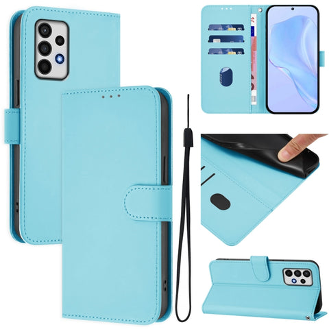 Skin Feel Solid Color Leather Phone Case with Lanyard, For Samsung Galaxy A32 5G / M32 5G, For Samsung Galaxy A52 4G / 5G / A52s 5G