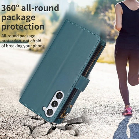 9 Card Slots Zipper Wallet Leather Flip Phone Case, For Samsung Galaxy S25 5G, For Samsung Galaxy S25+ 5G