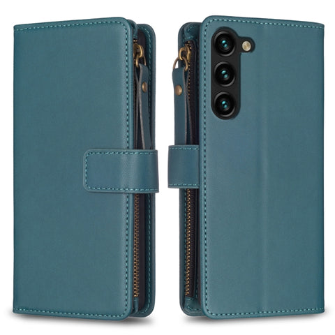 9 Card Slots Zipper Wallet Leather Flip Phone Case, For Samsung Galaxy S25 5G, For Samsung Galaxy S25+ 5G