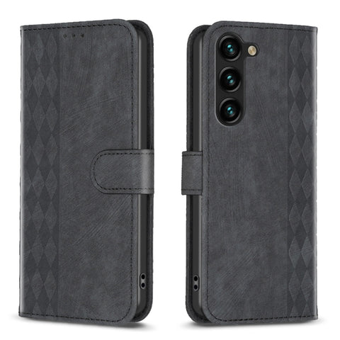 Plaid Embossed Leather Phone Case, For Samsung Galaxy S25 5G, For Samsung Galaxy S25+ 5G