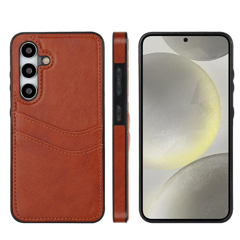 Litchi Leather Skin Card Slots Phone Case, For Samsung Galaxy S26+ 5G, For Samsung Galaxy S26 Ultra 5G, For Samsung Galaxy S26 5G, For Samsung Galaxy S25 Edge 5G, For Samsung Galaxy S25 5G, For Samsung Galaxy S25+ 5G, For Samsung Galaxy S25 Ultra 5G   ...