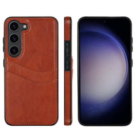 Litchi Leather Skin Card Slots Phone Case, For Samsung Galaxy S26+ 5G, For Samsung Galaxy S26 Ultra 5G, For Samsung Galaxy S26 5G, For Samsung Galaxy S25 Edge 5G, For Samsung Galaxy S25 5G, For Samsung Galaxy S25+ 5G, For Samsung Galaxy S25 Ultra 5G   ...