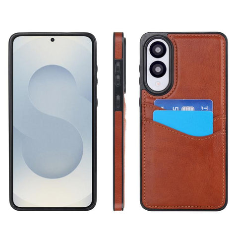 Litchi Leather Skin Card Slots Phone Case, For Samsung Galaxy S26+ 5G, For Samsung Galaxy S26 Ultra 5G, For Samsung Galaxy S26 5G, For Samsung Galaxy S25 Edge 5G, For Samsung Galaxy S25 5G, For Samsung Galaxy S25+ 5G, For Samsung Galaxy S25 Ultra 5G   ...