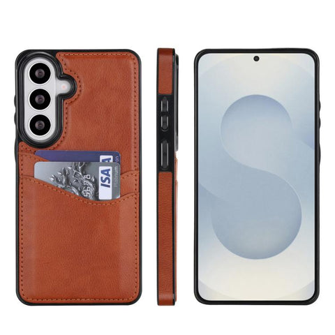 Litchi Leather Skin Card Slots Phone Case, For Samsung Galaxy S26+ 5G, For Samsung Galaxy S26 Ultra 5G, For Samsung Galaxy S26 5G, For Samsung Galaxy S25 Edge 5G, For Samsung Galaxy S25 5G, For Samsung Galaxy S25+ 5G, For Samsung Galaxy S25 Ultra 5G   ...