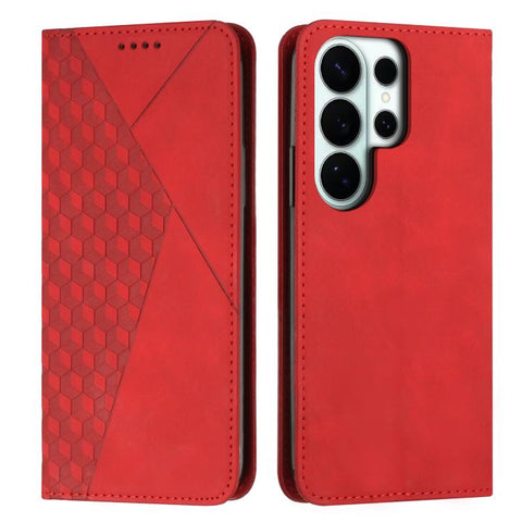 Diamond Splicing Skin Feel Magnetic Leather Phone Case, For Galaxy S26 FE 5G, For Samsung Galaxy S26+ 5G, For Samsung Galaxy S26 Ultra 5G, For Samsung Galaxy S26 5G, For Samsung Galaxy S25 FE 5G, For Samsung Galaxy S25 Edge 5G                          ...