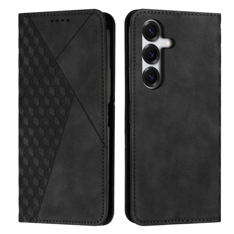 Diamond Splicing Skin Feel Magnetic Leather Phone Case, For Galaxy S26 FE 5G, For Samsung Galaxy S26+ 5G, For Samsung Galaxy S26 Ultra 5G, For Samsung Galaxy S26 5G, For Samsung Galaxy S25 FE 5G, For Samsung Galaxy S25 Edge 5G                          ...