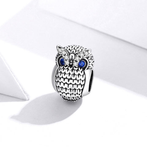 S925 Sterling Silver Owl Beads DIY Bracelet Necklace Accessories, SCC1607