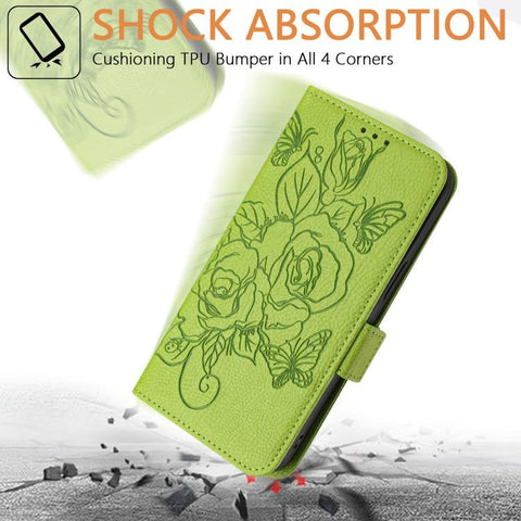 Embossed Rose RFID Anti-theft Leather Phone Case, For Galaxy A27 5G, For Samsung Galaxy A17 4G, For Samsung Galaxy A07 4G, For Samsung Galaxy A06 5G / 4G, For Samsung Galaxy A56 5G, For Samsung Galaxy A26, For Samsung Galaxy A36 5G, For Samsung Galaxy A16