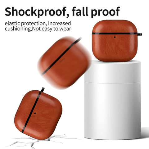 One-Piece Style Leather Earphone Protective Case with Hook, For AirPods 5 / 4, For AirPods Pro 3, For AirPods Pro 2