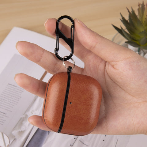 One-Piece Style Leather Earphone Protective Case with Hook, For AirPods 5 / 4, For AirPods Pro 3, For AirPods Pro 2
