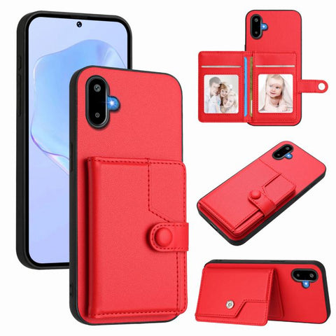 Button Card Bag RFID Anti-theft Phone Case, For Samsung Galaxy M56 5G, For Samsung Galaxy M16 5G / F16 5G, For Samsung Galaxy M06 5G / F06 5G, For Samsung Galaxy M35, For Samsung Galaxy M55 / C55 5G, For Samsung Galaxy M15 / F15