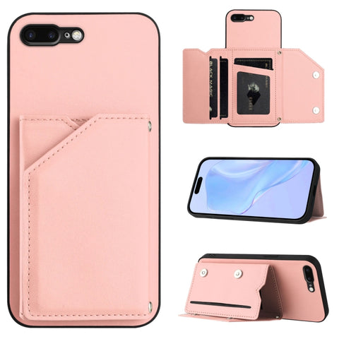 Skin Feel Four Card Slots Phone Case with Wrist Strap, For iPhone 12 mini, For iPhone 11 Pro Max, For iPhone 11, For iPhone 11 Pro, For iPhone X / XS, For iPhone XR, For iPhone XS Max, For iPhone 7 Plus / 8 Plus