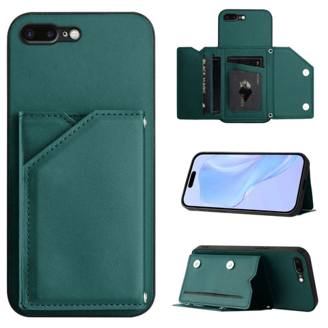 Skin Feel Four Card Slots Phone Case with Wrist Strap, For iPhone 12 mini, For iPhone 11 Pro Max, For iPhone 11, For iPhone 11 Pro, For iPhone X / XS, For iPhone XR, For iPhone XS Max, For iPhone 7 Plus / 8 Plus