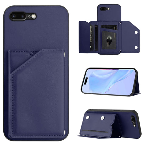 Skin Feel Four Card Slots Phone Case with Wrist Strap, For iPhone 12 mini, For iPhone 11 Pro Max, For iPhone 11, For iPhone 11 Pro, For iPhone X / XS, For iPhone XR, For iPhone XS Max, For iPhone 7 Plus / 8 Plus