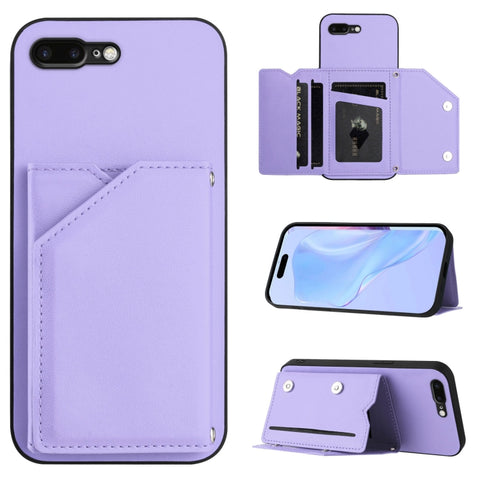 Skin Feel Four Card Slots Phone Case with Wrist Strap, For iPhone 12 mini, For iPhone 11 Pro Max, For iPhone 11, For iPhone 11 Pro, For iPhone X / XS, For iPhone XR, For iPhone XS Max, For iPhone 7 Plus / 8 Plus